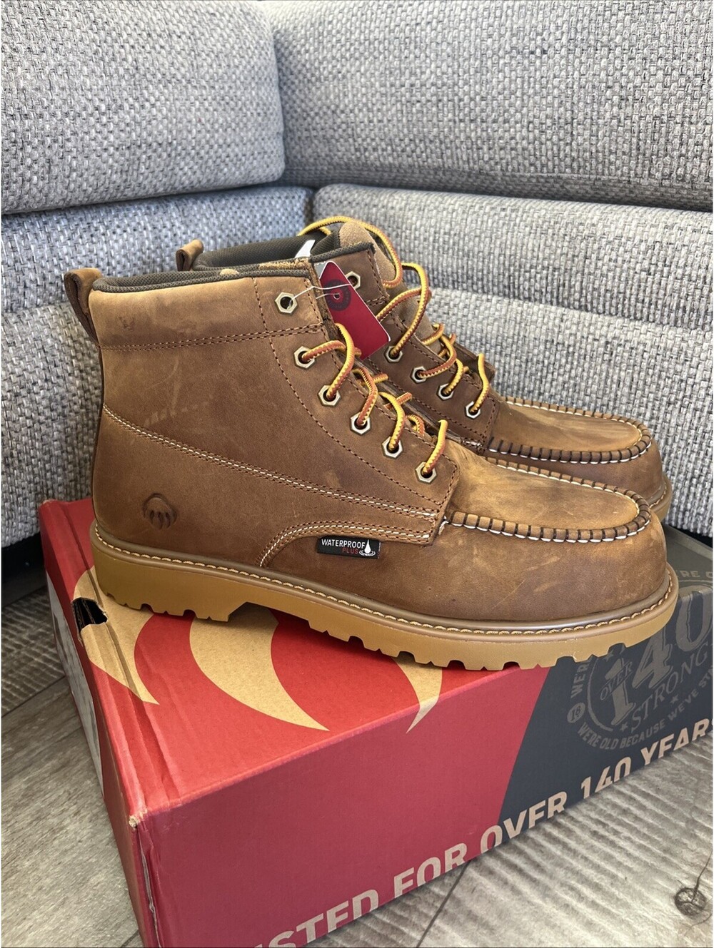 Wolverine Floorhand 6" Moc Toe Steel Toe Work Boot Men Size 10.5 $115 MSRP Shoes